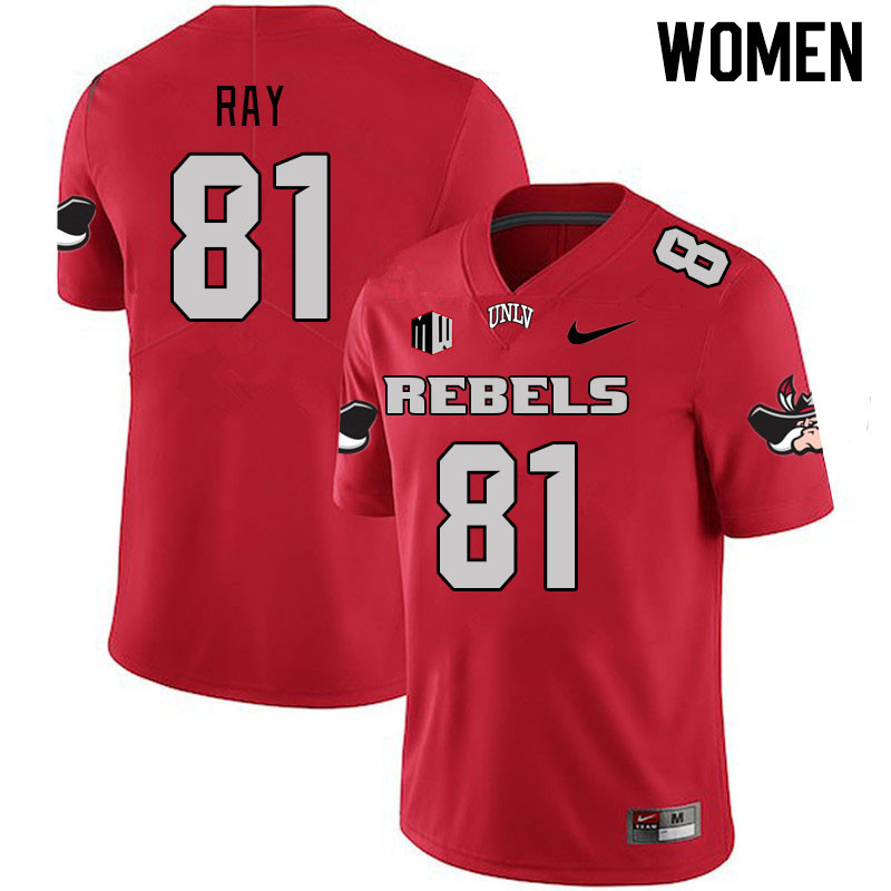Women #81 Rogerick Ray UNLV Rebels 2023 College Football Jerseys Stitched-Scarlet - Click Image to Close